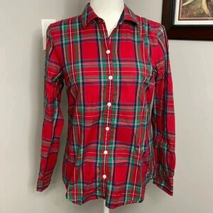 Vineyard Vines Womens Shirt Size 4 Small Buffalo Plaid Checkered Cotton Cashmere